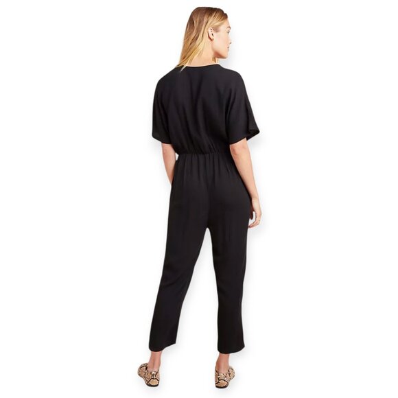 Anthropologie Dolan black Tami tencel cropped jumpsuit size XS EUC - Picture 2 of 15